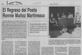 El regreso del poeta Ronnie Muñoz Martineaux