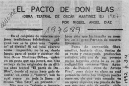 El pacto de don Blas  [artículo] Miguel Angel Díaz.