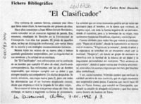 "El clasificador"  [artículo] Carlos René Ibacache.
