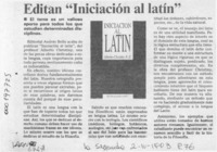 Editan "Iniciación al latín"  [artículo].