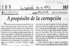 A propósito de la corrupción  [artículo] Sergio Vodanovic.
