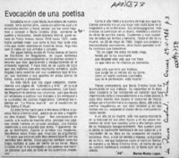 Evocación de una poetisa  [artículo] Marino Muñoz Lagos.