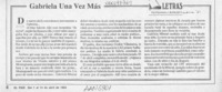 Gabriela una vez más  [artículo] Francisco J. Alcalde P.