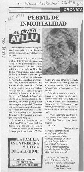 Perfil de inmortalidad  [artículo] Ana Bustamante.