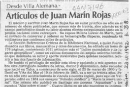 Artículos de Juan Marín Rojas  [artículo] Pedro Mardones Barrientos.