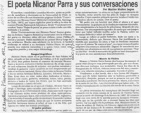 El poeta Nicanor Parra y sus conversaciones  [artículo] Marino Muñoz lagos.