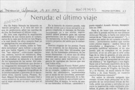 Neruda, el último viaje  [artículo] Lautaro Robles.
