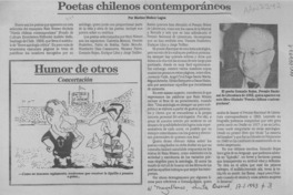 Poetas chilenos contemporáneos  [artículo] Marino Muñoz Lagos.