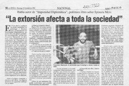 "La extorsión afecta a toda la sociedad"  [artículo].