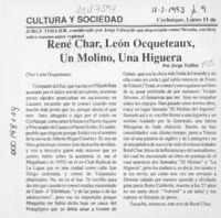 René Char, León Ocqueteaux, un molino, una higuera  [artículo] Jorge Teillier.