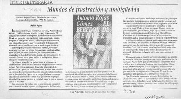 Mundos de frustración y ambigüedad  [artículo] Mariano Aguirre.