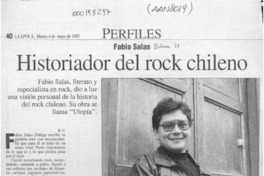 Historiador del rock chileno  [artículo] R. V.