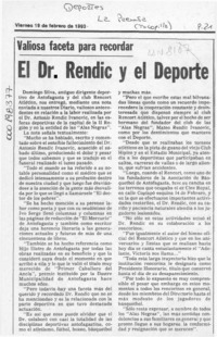 El Dr. Rendic y el deporte  [artículo].