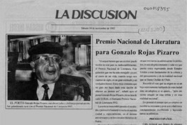 Premio Nacional de Literatura para Gonzalo Rojas Pizarro  [artículo].