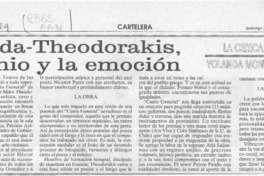 Neruda-Theodorakis, el genio y la emoción  [artículo] Yolanda Montecinos.