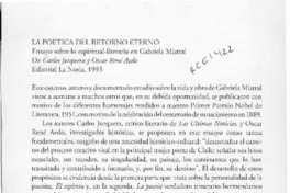 La poética del retorno eterno  [artículo] Berta López Morales.