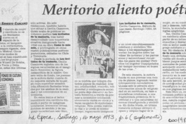 Meritorio aliento poético  [artículo] Luis Ernesto Cárcamo.