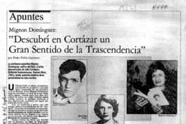 "Descubrí en Cortázar un gran sentido de la trascendencia"  [artículo] Pedro Pablo Guerrero.