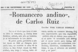 "Romancero andino", de Carlos Ruiz  [artículo] José Vargas Badilla.