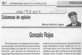 Gonzalo Rojas  [artículo] Marino Muñoz Lagos.