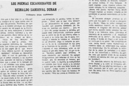 Los poemas escandinavos de Reinaldo Sandoval Durán  [artículo] Wellington Rojas Valdebenito.