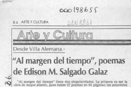 "Al margen del tiempo", poemas de Edison M. Salgado Galaz  [artículo] Pedro Mardones Barrientos.