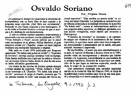 Osvaldo Soriano  [artículo] Virginia Giesen.