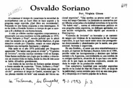 Osvaldo Soriano  [artículo] Virginia Giesen.