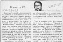 Kilómetro 662  [artículo] Juan Manuel Fierro Bustos.
