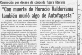 "Con muerte de Horacio Valderrama también murió algo de Antofagasta"  [artículo].