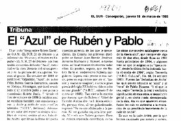 El "Azul" de Rubén y Pablo  [artículo] Ramón Domínguez Benavente.