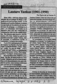 Lautaro Yankas (1901-1990)  [artículo] Darío de la Fuente D.