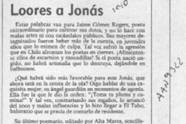Loores a Jonás  [artículo] Juan Rubén Valenzuela.