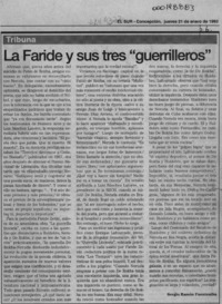 La Faride y sus tres "guerrilleros"  [artículo] Sergio Ramón Fuentealba.