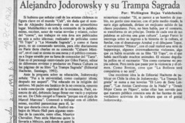 Alejandro Jodorowsky y su trampa sagrada  [artículo] Wellington Rojas Valdebenito.