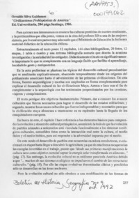 "Civilizaciones prehispánicas de América"  [artículo] Carlos Ortiz Aguilera.