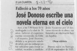 José Donoso escribe una novela eterna en el cielo  [artículo].
