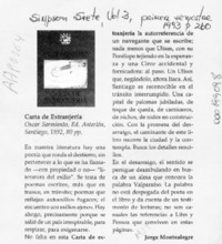 Carta de extranjería  [artículo] Jorge Montealegre.