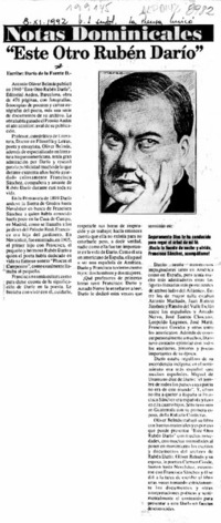 "Este otro Rubén Darío"  [artículo] Darío de la Fuente D.
