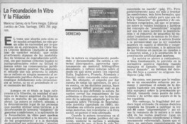 La fecundación in vitro y la filiación  [artículo] Hernán Corral Talciani.