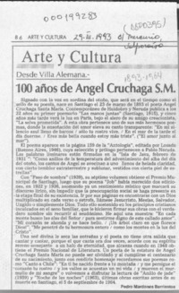 100 años de Angel Cruchaga S. M.  [artículo] Pedro Mardones Barrientos.