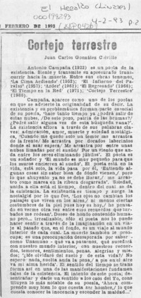 Cortejo terrestre  [artículo] Juan Carlos González Colville.