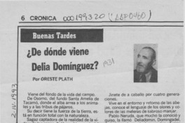 De dónde viene Delia Domínguez?  [artículo] Oreste Plath.