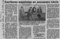 Escritores españoles en encuentro UACH  [artículo].