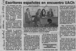 Escritores españoles en encuentro UACH  [artículo].