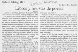 Libros y revistas de poesía  [artículo] Carlos René Ibacache.