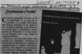 Parafraseando a Neruda?  [artículo] Marcelo Novoa.