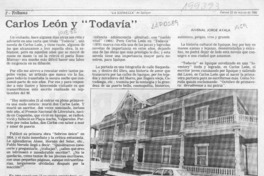 Carlos León y "Todavía"  [artículo] Juvenal Jorge Ayala.