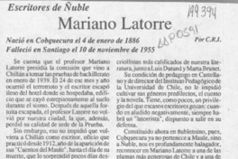 Mariano Latorre  [artículo] C. R. I.