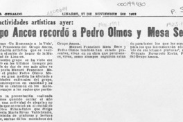 Grupo Ancoa recordó a Pedro Olmos y Mesa Seco  [artículo].